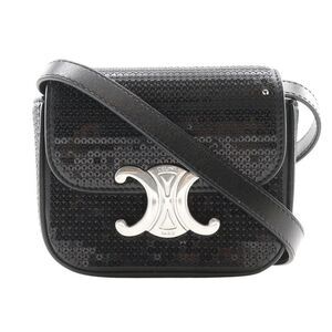 Celine Mini Triomphe Leather Sequin 2way Shoulder Bag